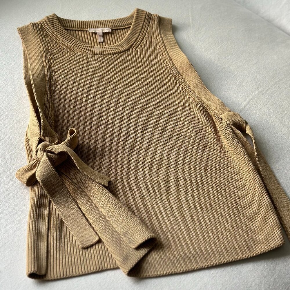 Chic & Cozy: Rebecca Taylor Knit Top with Tie Detail.